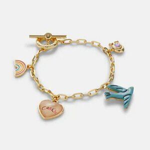 COACH Diary Embroidery Charm Bracelet, Rainbow, Pride